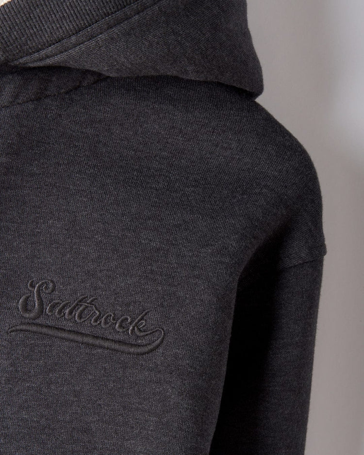 Saltrock Mens Home Run Stitch Sherpa Lined Hoodie - Dark Grey