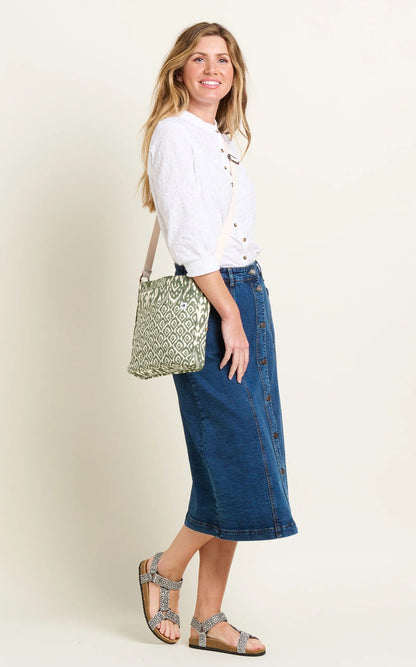 Brakeburn Ikat Mix Cross Body Bag - Khaki