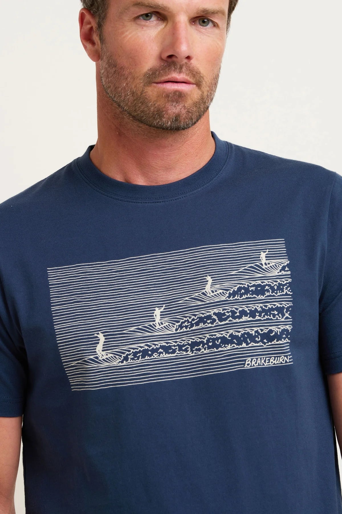 Brakeburn Mens Surf Print Tee - Navy
