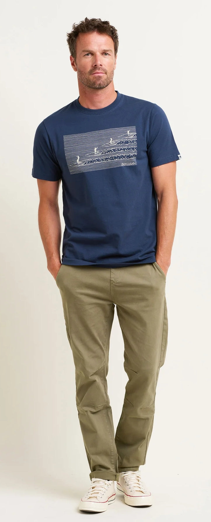 Brakeburn Mens Surf Print Tee - Navy