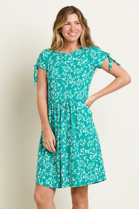 Brakeburn Womens Bamboo Leaves Dress - Green