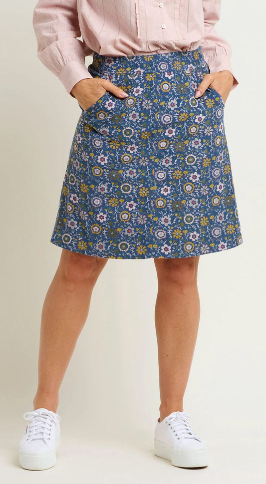 Brakeburn Womens Folk Cord Skirt - Multicoloured