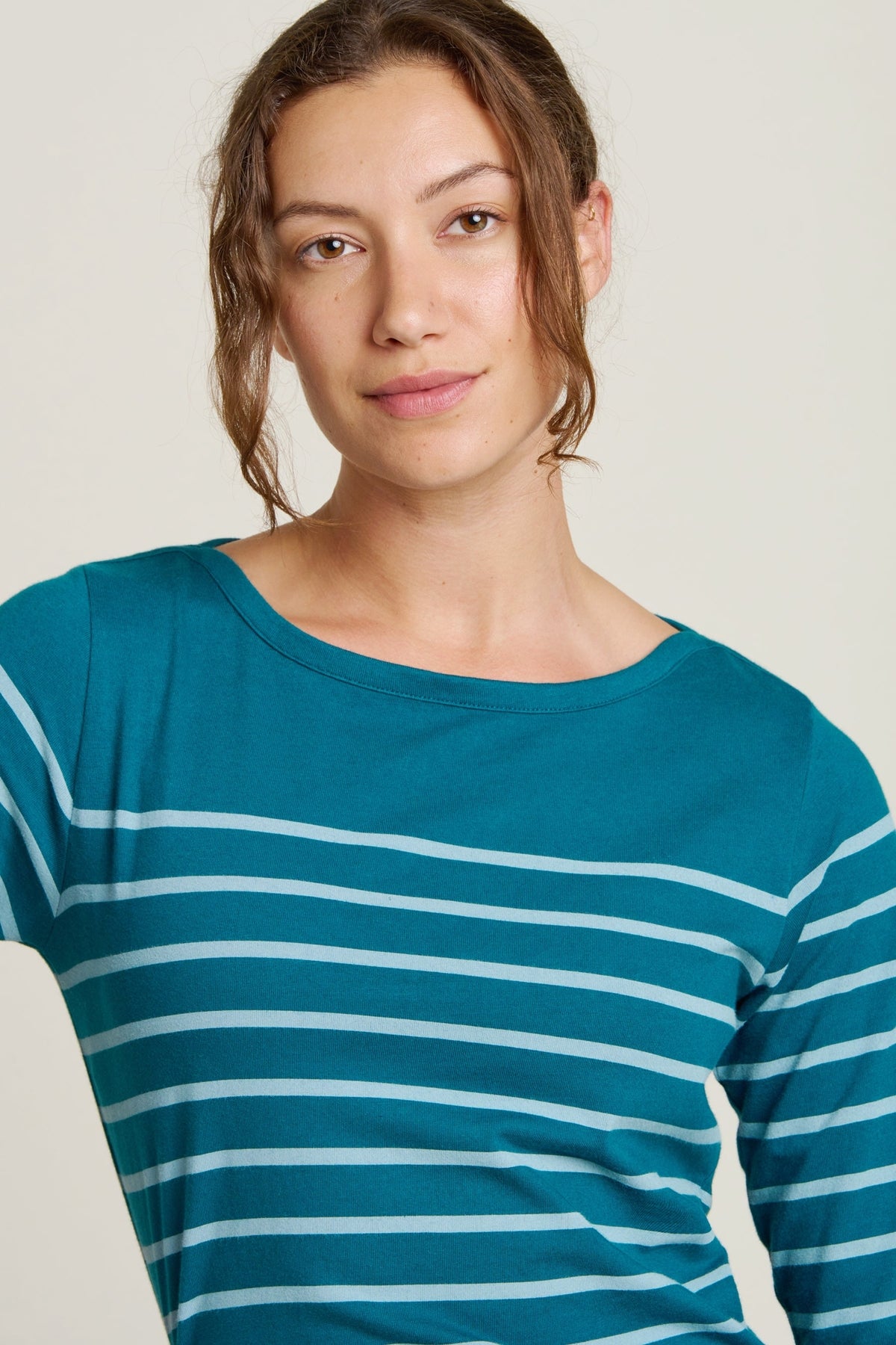 Brakeburn Womens Harbour Stripe Tee - Teal