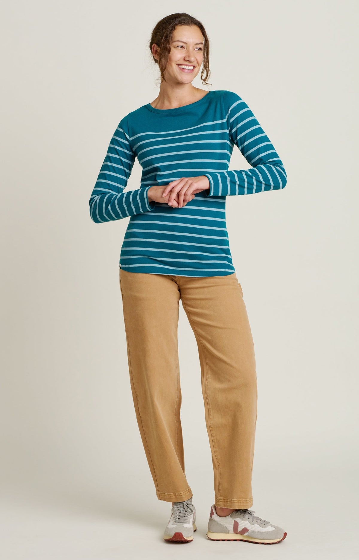 Brakeburn Womens Harbour Stripe Tee - Teal
