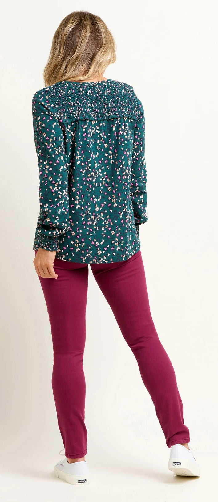 Brakeburn Womens Leopard Spot Long Sleeve Tee - Teal