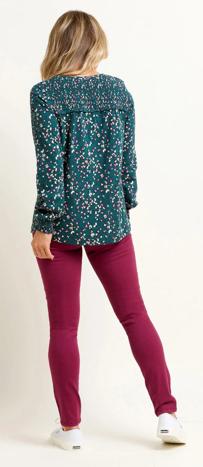 Brakeburn Womens Leopard Spot Long Sleeve Tee - Teal