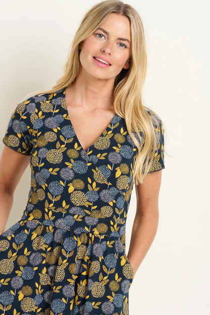 Brakeburn Womens Luna Wrap Dress - Navy