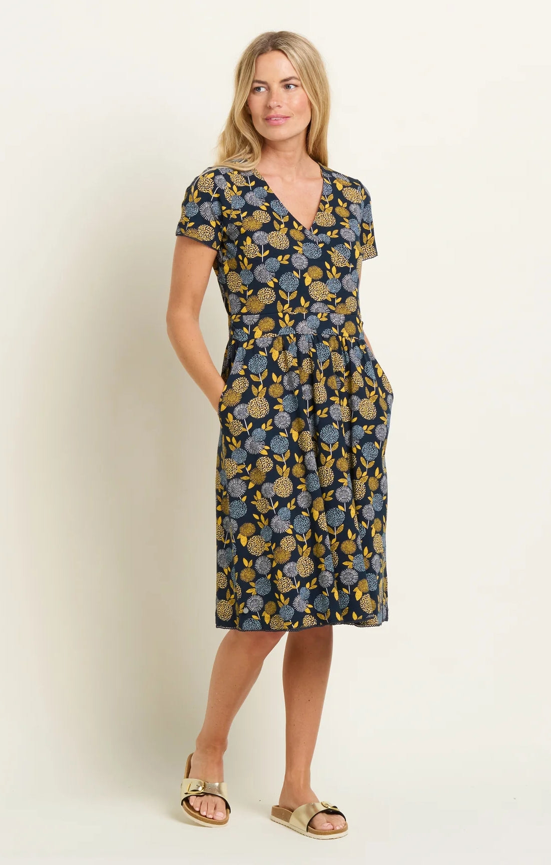 Brakeburn Womens Luna Wrap Dress - Navy