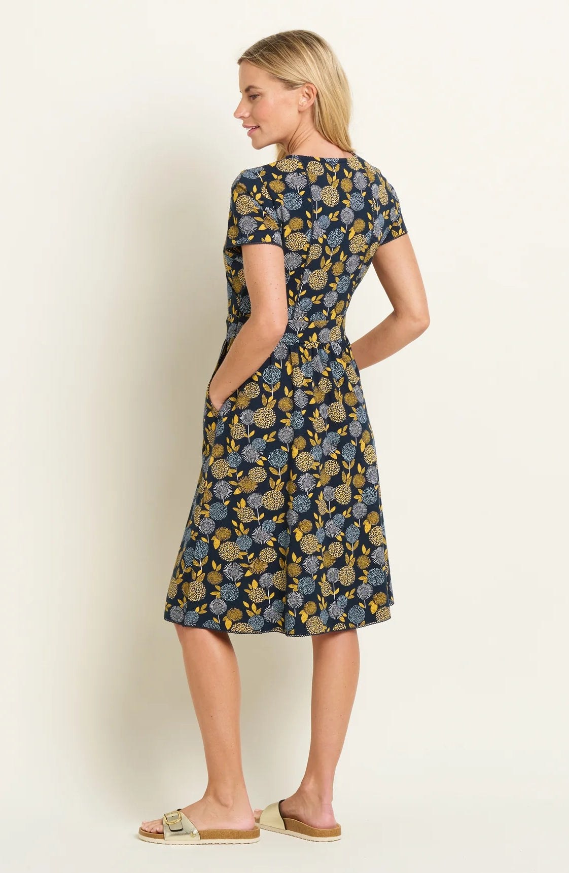 Brakeburn Womens Luna Wrap Dress - Navy