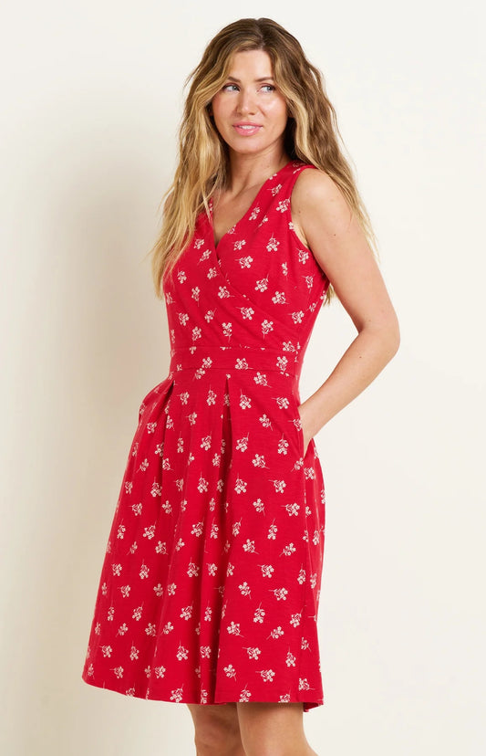 Brakeburn Womens Marnie Sleeveless Dress - Red
