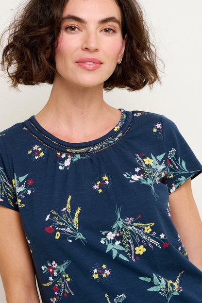 Brakeburn Womens Spring Bunches Tee - Navy
