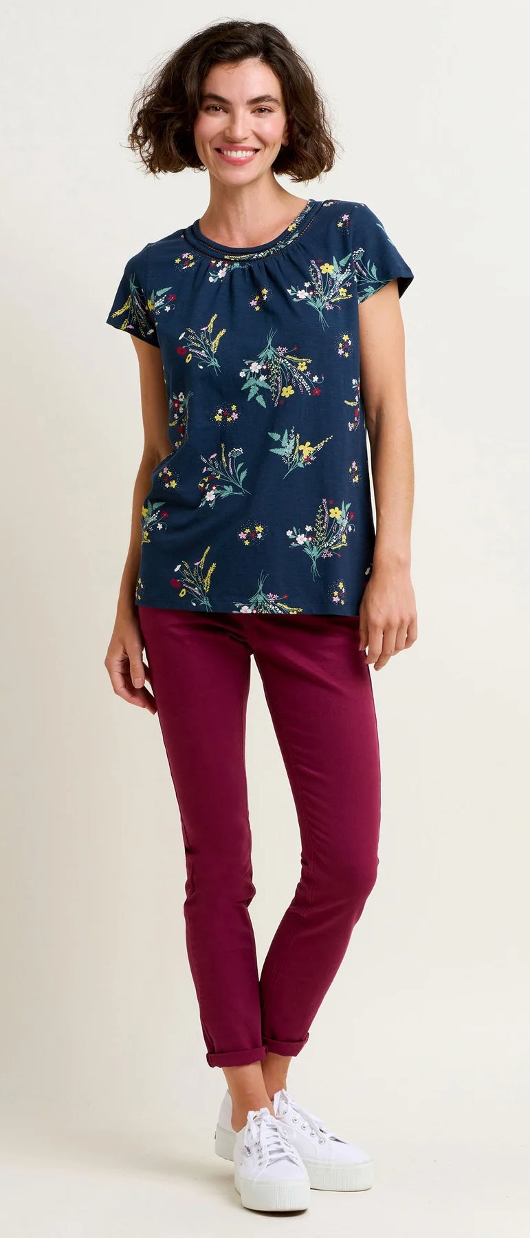 Brakeburn Womens Spring Bunches Tee - Navy