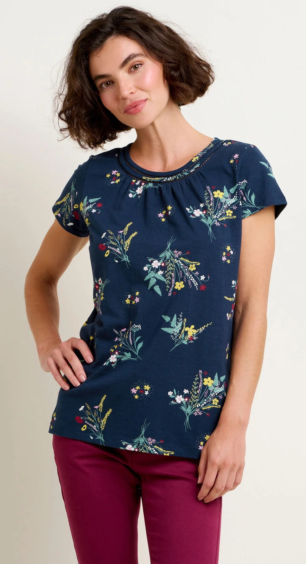 Brakeburn Womens Spring Bunches Tee - Navy