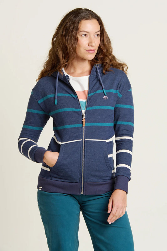 Brakeburn Womens Zip Through Hoodie - Navy