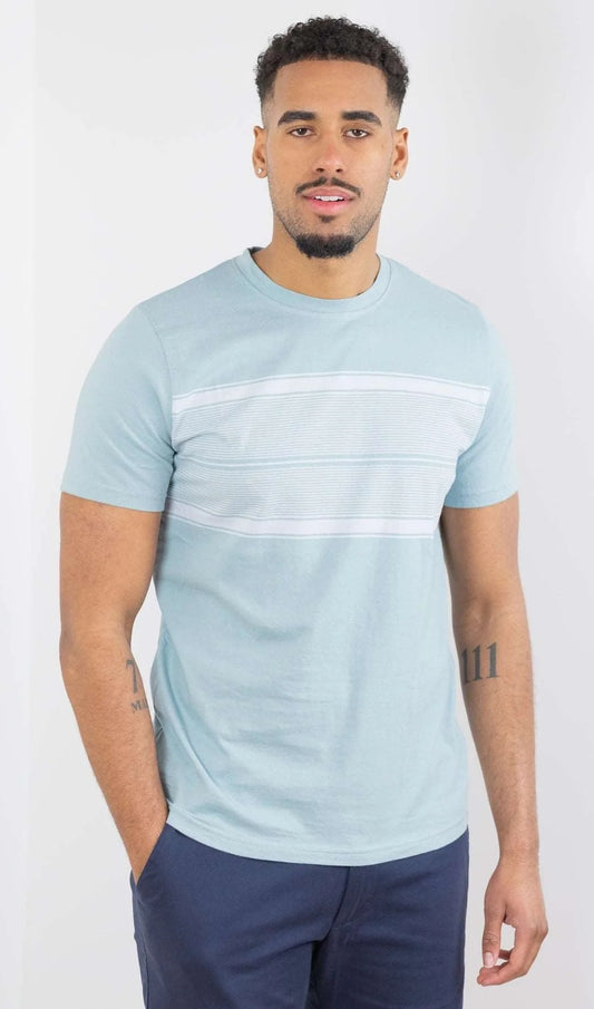 Buckley Mens Finn Chest Stripe Tee - Blue Moon