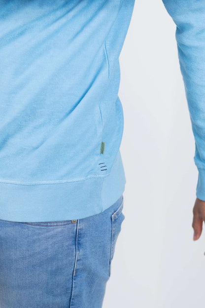 Buckley Mens Kai Dip Dye Crew Neck Sweatshirt - Tranquil Blue