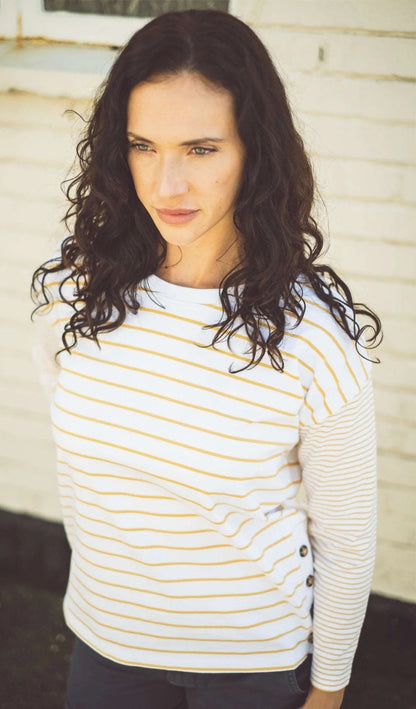 Buckley Womens Kera Long Sleeve Stripe Top - Ochre