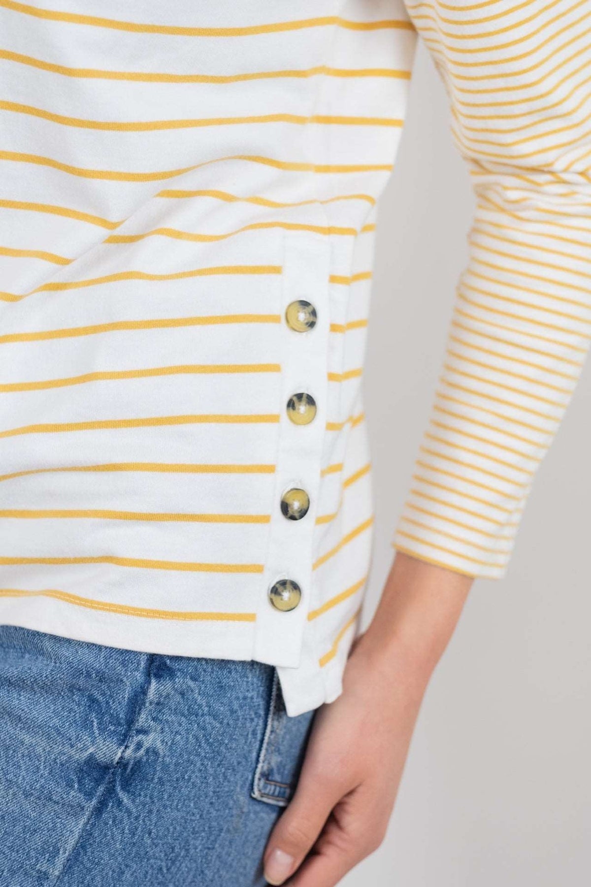 Buckley Womens Kera Long Sleeve Stripe Top - Ochre