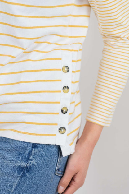 Buckley Womens Kera Long Sleeve Stripe Top - Ochre