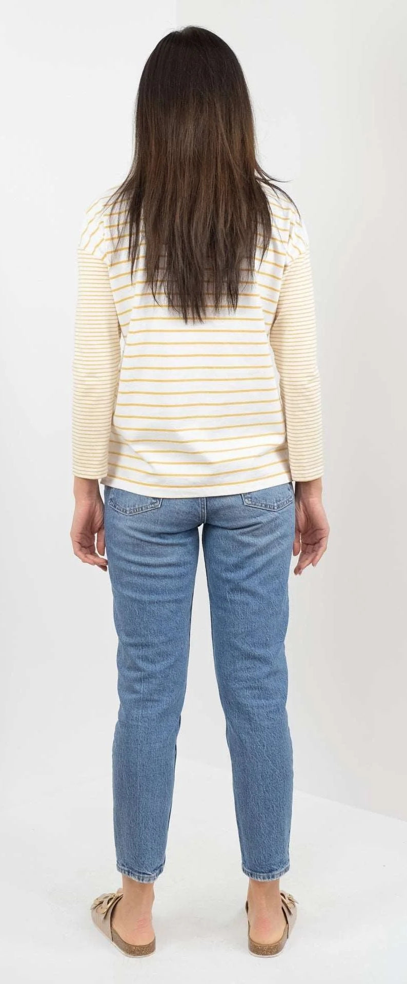 Buckley Womens Kera Long Sleeve Stripe Top - Ochre