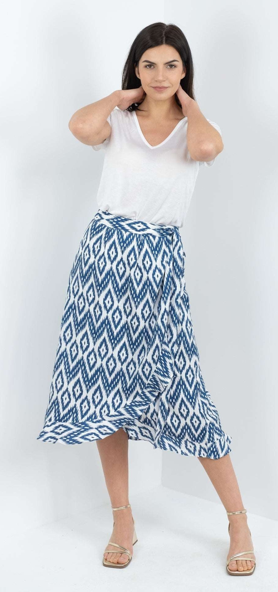 Buckley Womens Molly Wrap Skirt - Blue Aop