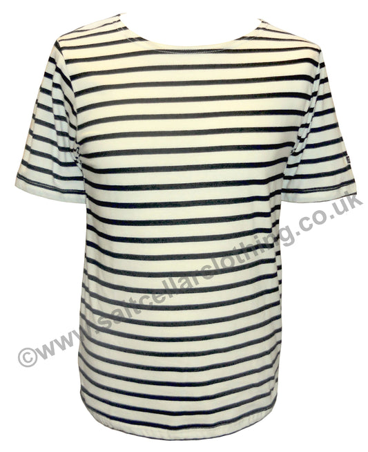 Captain Corsaire unisex short sleeve breton stripe tee in cream / dark navy.