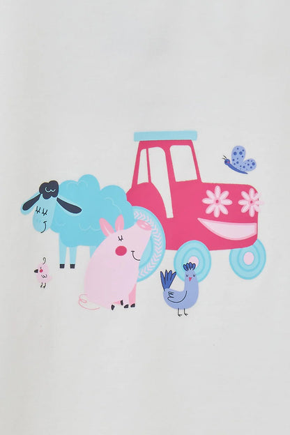 Lighthouse Kids Swing T-Shirt - Pink Tractor Friends