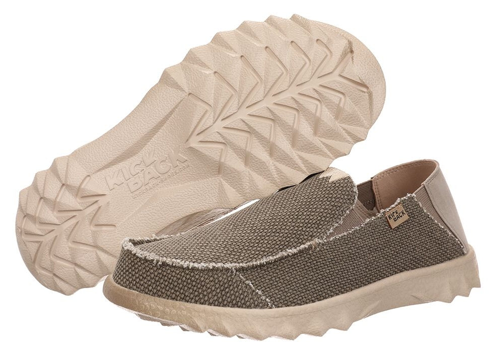 Kickback Mens Couch Vibe Slip On Canvas Shoes - Bruno Brown