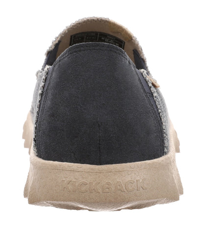 Men's Kickback Couch Vibe canvas slip on shoes in Navy with elasticated panels in the heel.