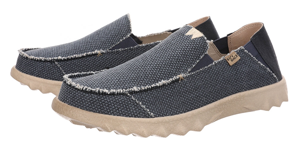 Men's Kickback Couch Vibe lightweight slip on shoes made from a woven textile material with removable leather top insoles.