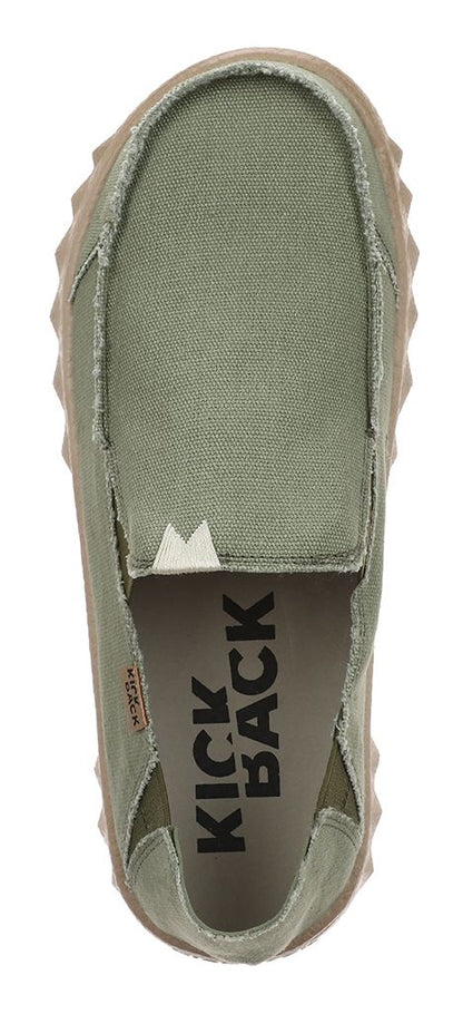 Kickback Mens Couch Slip On Canvas Shoes - Mid Green