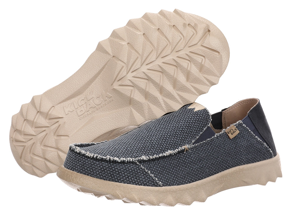 Men's casual slip on Couch Vibe shoes from Kickback in Navy with lightweight sole.