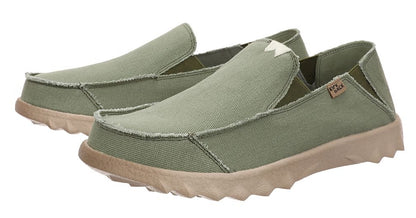 Kickback Mens Couch Slip On Canvas Shoes - Mid Green