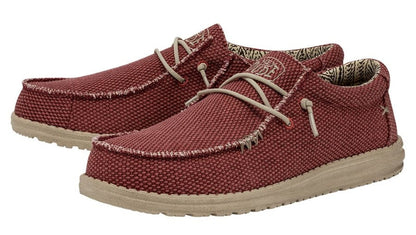 Dude Mens Wally Braided Shoes - Pompeian Red