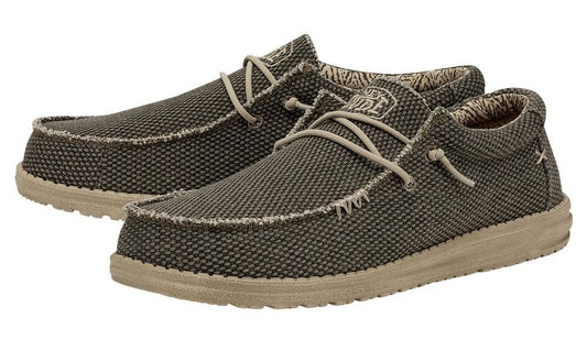 Dude Mens Wally Braided Shoes - Army Green