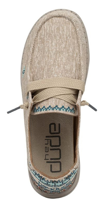 Dude Womens Wendy Flora Chambray Shoes - Sunflower Beige