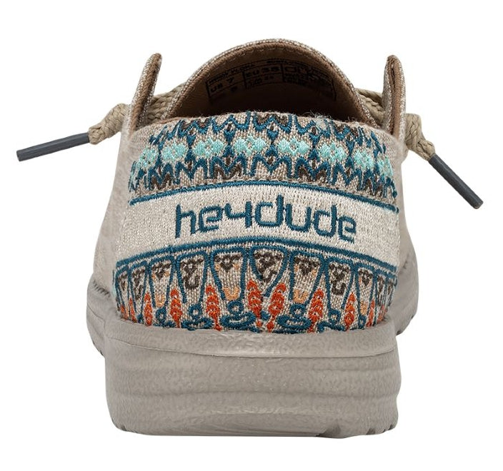 Dude Womens Wendy Flora Chambray Shoes - Sunflower Beige
