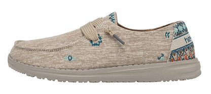 Dude Womens Wendy Flora Chambray Shoes - Sunflower Beige