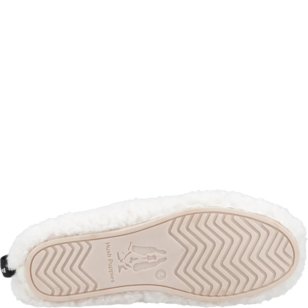 Hush Puppies Womens Emily Fluffy Slippers Cream