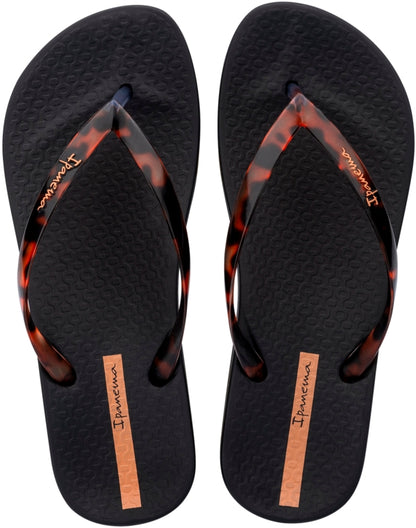Ipanema Womens Anatomical Connect II Fem Flip Flops - Black / Clear