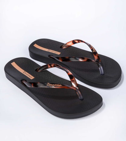 Ipanema Womens Anatomical Connect II Fem Flip Flops - Black / Clear