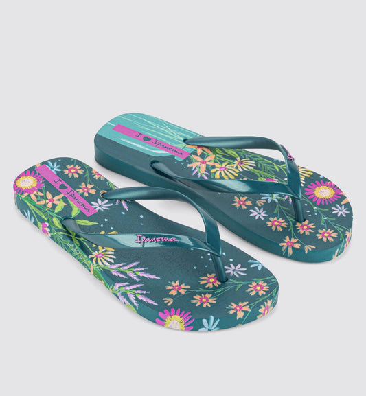 Ipanema Womens Verão Tropical Fem Flip Flops - Dark Blue