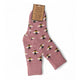 Jess and Lou Womens Cosy Socks Pink Bee Pattern
