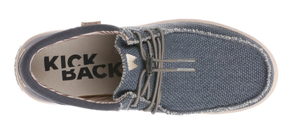 Elastic lace up canvas Haven men's shoes from Kickback in Navy.