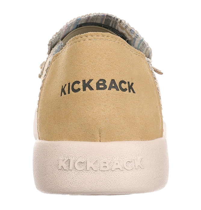 Men's Kickback Barbeach Mustard Yellow woven slip on shoes with kick down 2 in 1 heel.