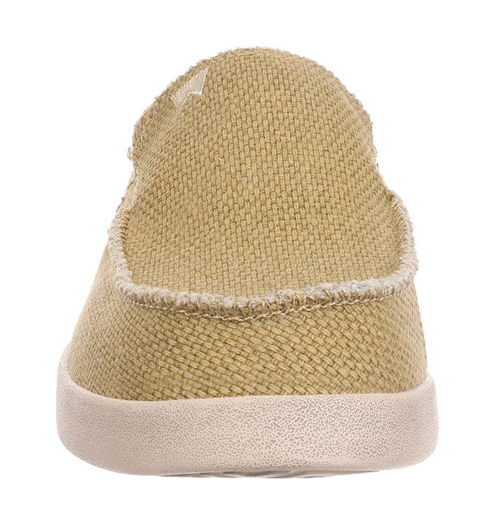 Woven canvas slip on Barbeach men's shoes in Mustard from Kickback.