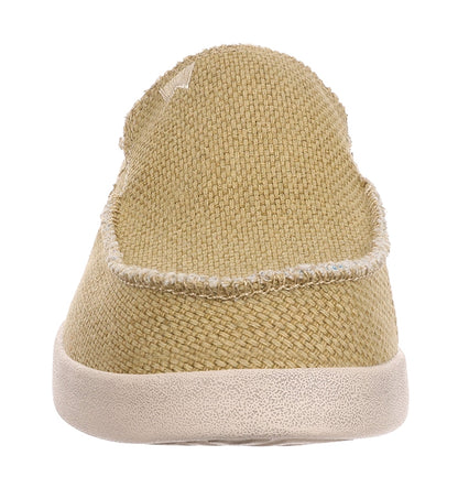 Woven canvas slip on Barbeach men's shoes in Mustard from Kickback.