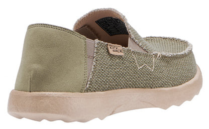 Kickback mens' Couch 2.0 Vibe canvas shoes in Khaki with kick down heels.
