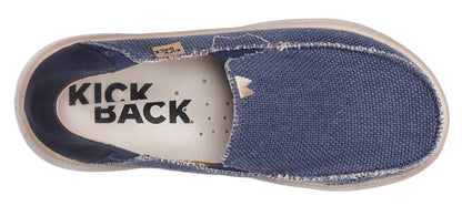 Kickback men's Couch 2.0 Vibe lightweight canvas shoes with cushioning insoles in Navy.