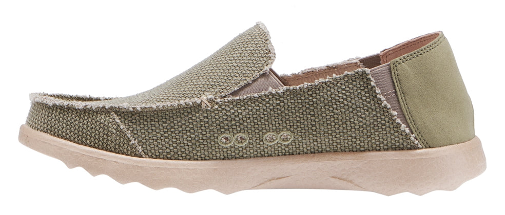 Men's lightweight Kickback Couch 2.0 Vibe canvas shoes in Khaki with side vent holes.
